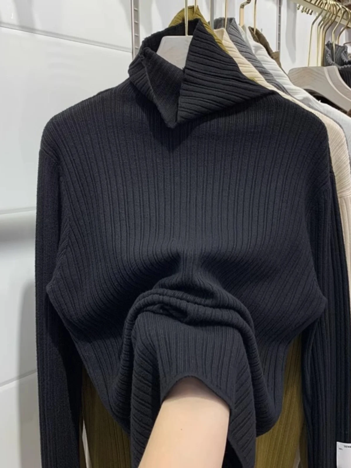 2024 Nuovo Autunno Inverno di Grandi Dimensioni 300 Pou A Righe Collo Alto da Uomo Allentato Casual Faionable Strato Base Maglione Abbigliamento Interno