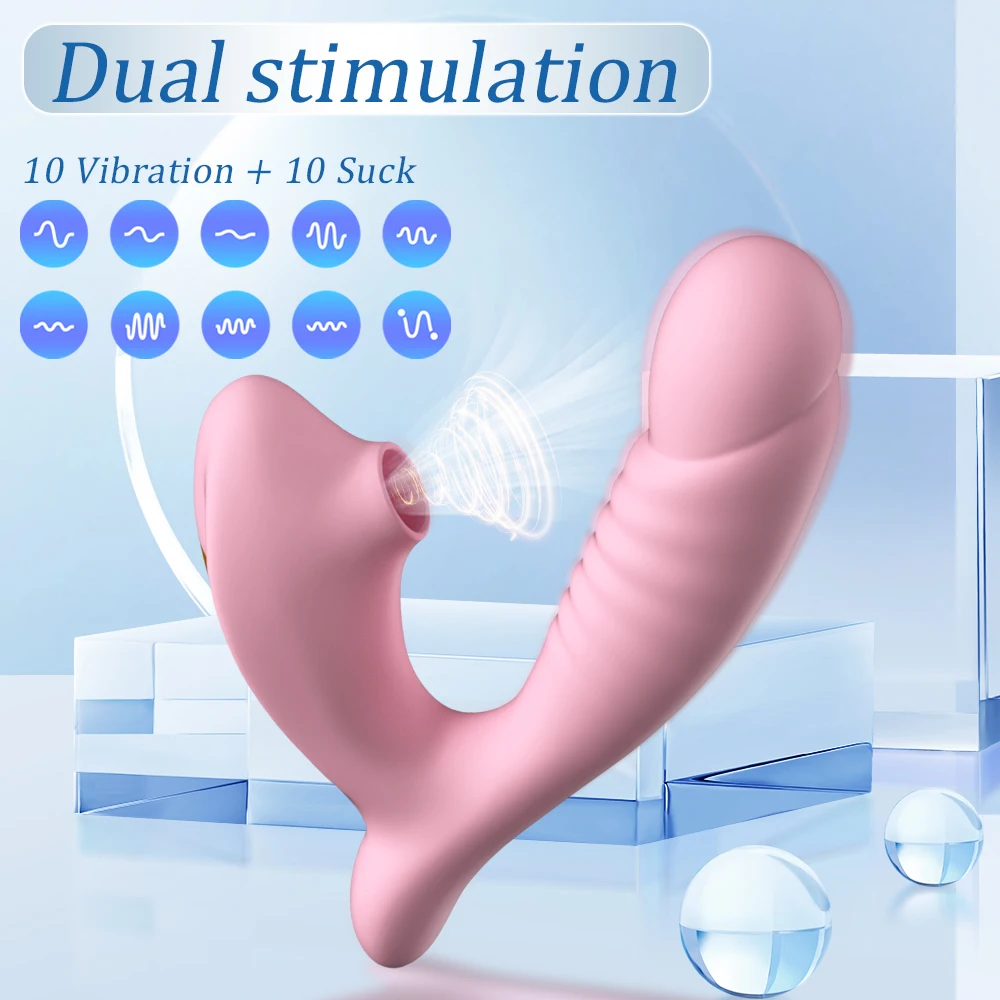 Sucker Clitoris Vibrator for Women Vacuum Sucking Stimulator G Spot Vagina Massagers 2in1 Female Toys Adult Sex Toys for Woman