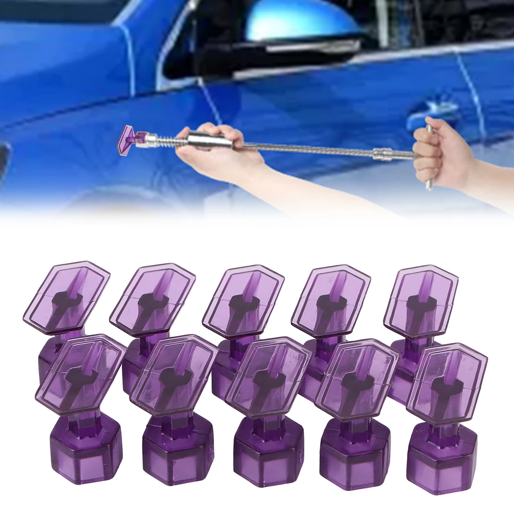 Paintless Dent Removal Tabs Car Body Repair Dent 10 Pcs Glues Pulling Tabs Kits Car Puller Tabs