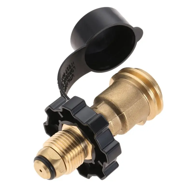 DT39 Propane Tank Adapter, POL to QCC1/Type1 Converter, Brass Propane Hose Regulator Adapter for BBQ Grill Heater
