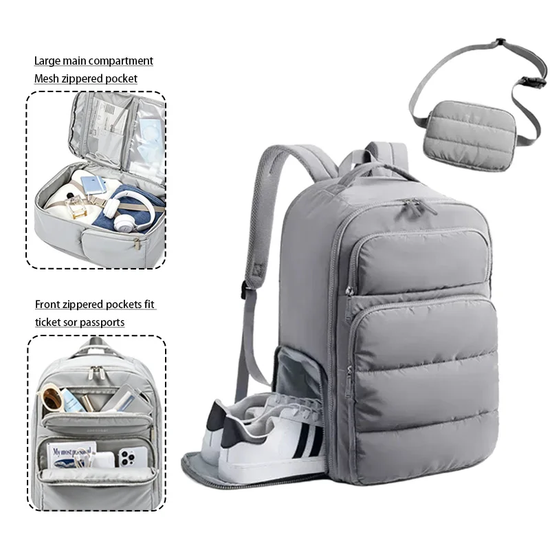 Flight Approved, 180° Opening, Wet/Dry Pocket, Free Crossbody Bag, Shoe Compartment, Luggage Sleeve, Water Resistant