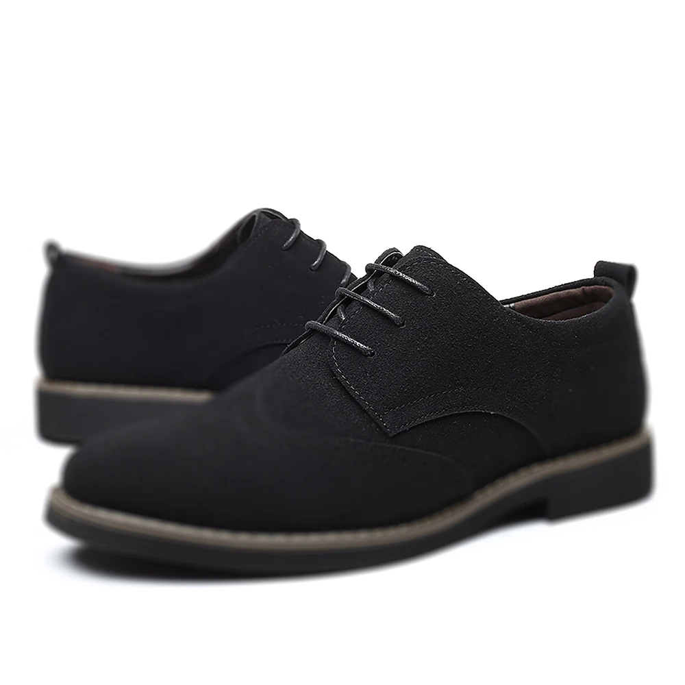 Men's Casual Business Lace-Up Hiking Work Shoes Classic Comfortable Wear-Resistant Soft-Soled Men's Shoes