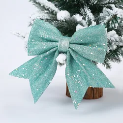 1/2Pc Kerststrikken Opknoping Decoraties Goud Zilver Strik Voor Kerstboom Glitter Ornamenten Hanger Xmas Cadeau Decoratie