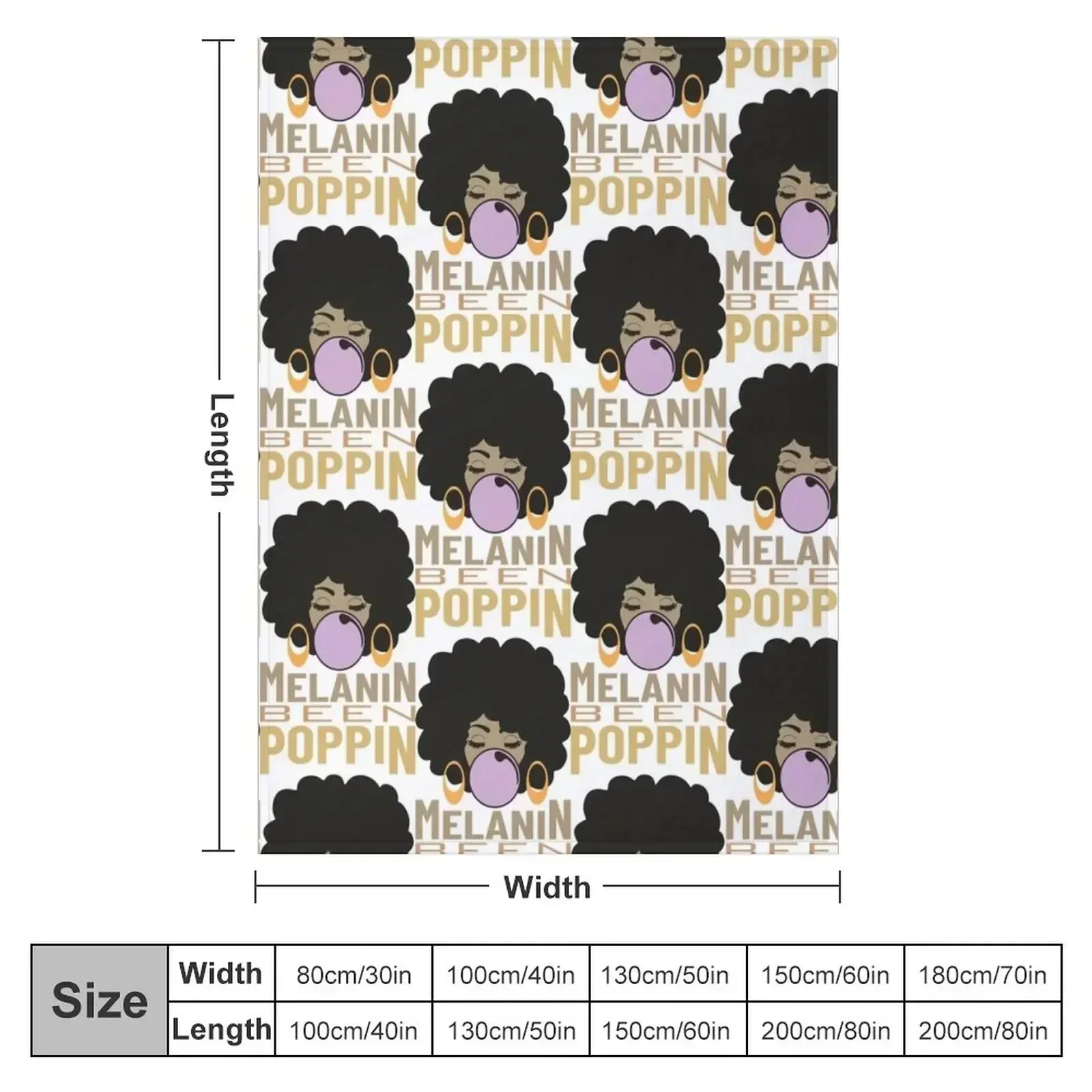 Melanin Been Poppin, Melanin Afro Woman Shades Drippin Melanin Shirt, Poppin, Black Girl Magic Throw Blanket