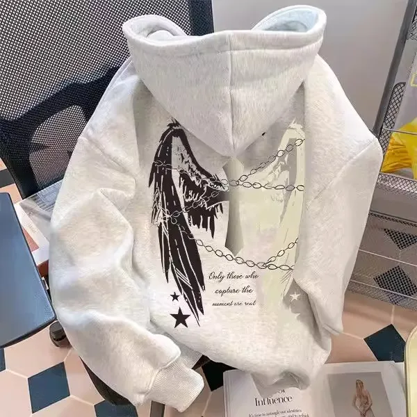 

Толстовка большого размера из чистого хлопка, мужская толстовка в американском стиле, весенне-осенняя толстовка в уличном стиле, повседневная удобная одежда