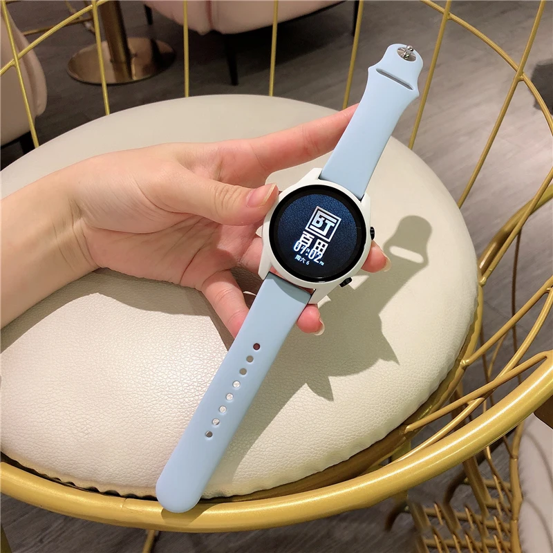 20mm/22mm zespół do Samsung Galaxy zegarek 5 pro/4/klasyczny/aktywny 2/biegów S3 silikonowa bransoletka Huawei/Amazfit GTR-GTS-4-3-2-2e pasek