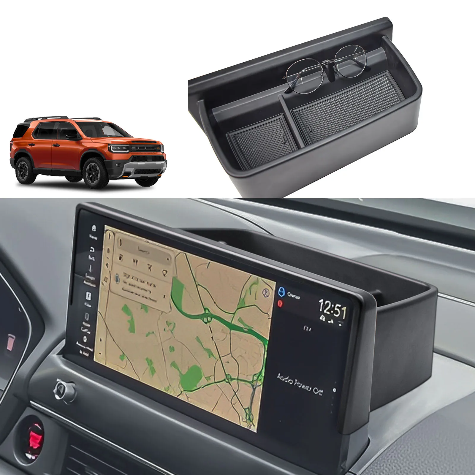 

Behind Screen Dashboard Storage Organizer for 2026 Honda Passport Dash Board Center Console Storage Box Interior Car Accessories