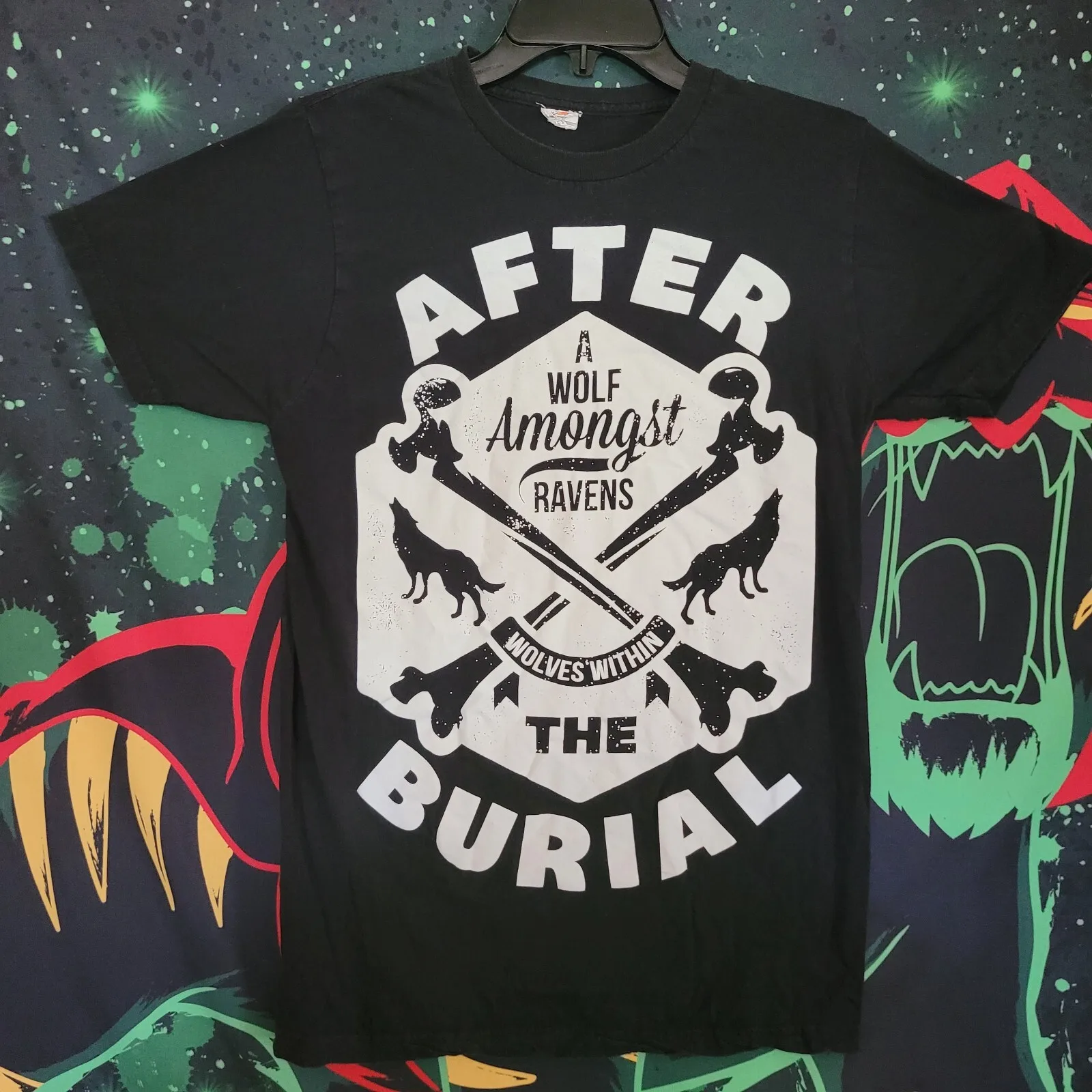 AFTER THE BURIAL 2015 Tour Shirt Sz M A Wolf Amongst Ravens Prog Metal Rock BAND