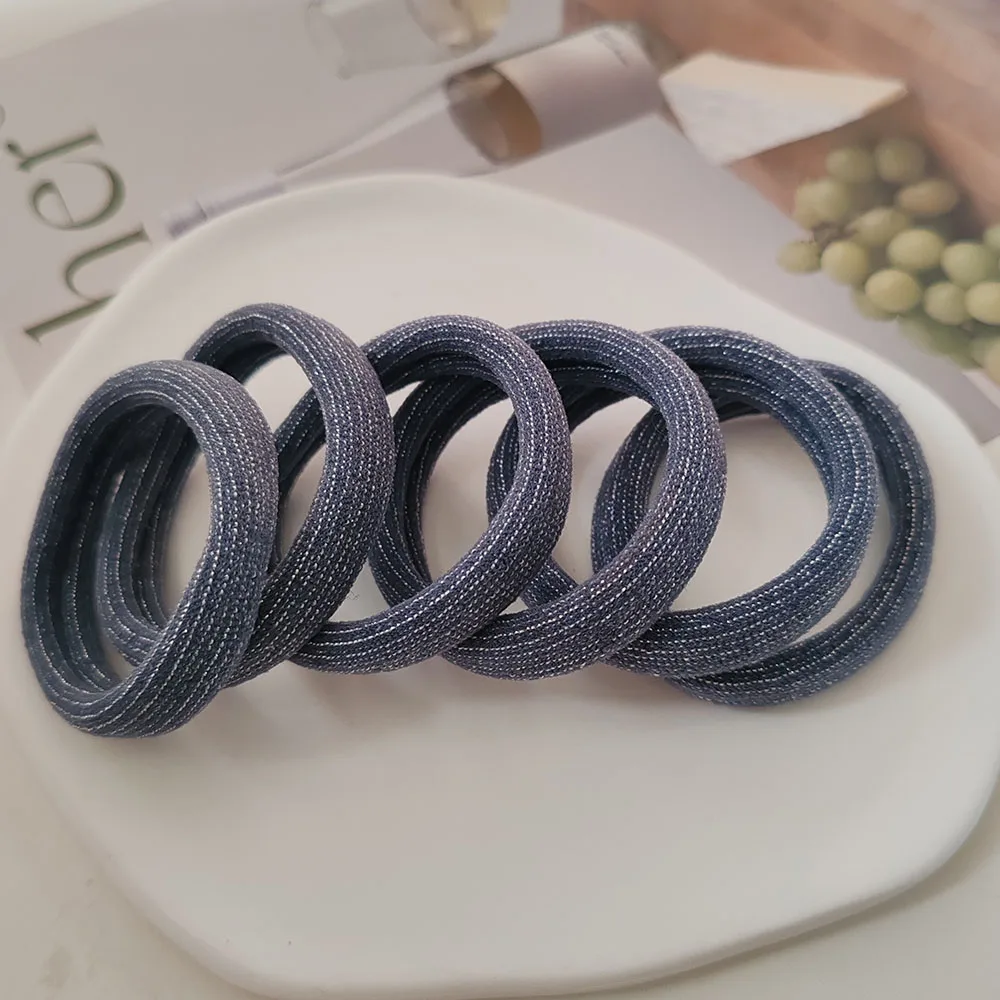 6 Stück modische europäische und amerikanische elastische Haarbänder für Frauen und Mädchen, Haargummis, Ringe, Seil für Haar-Accessoires, Pferdeschwanz-Halter – Detail 9