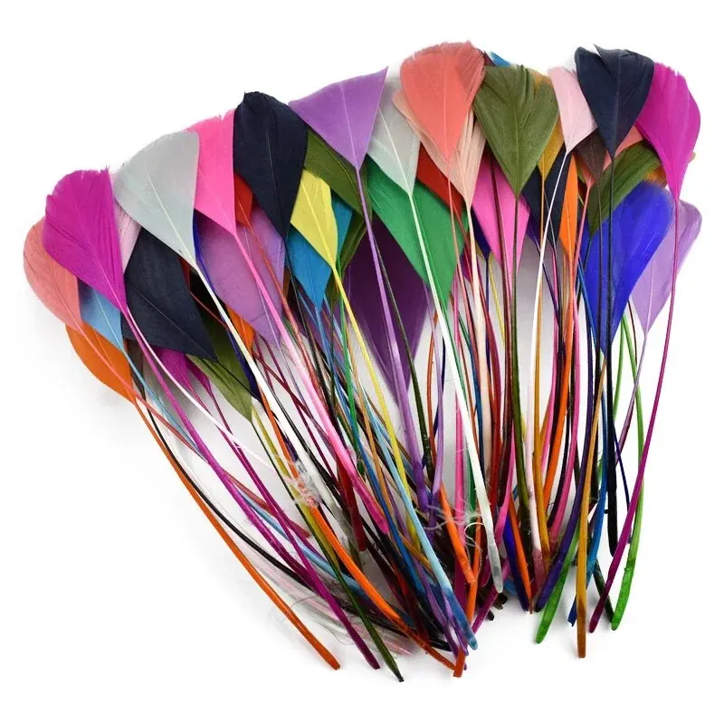 100pcs 12-18cm Batch Colored Goose Feather Decoration Black Goose Feather DIY Jewelry Party Handle Decoration Clothing