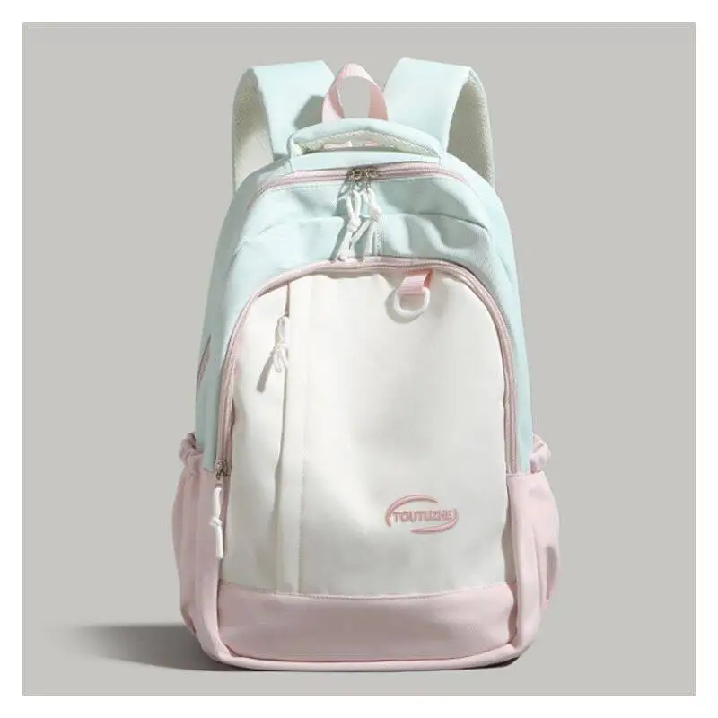 New Fresh Stylish High-quality Backpack For Girls 2026 New Trend Large Capacity Color-block Middle And High Student School Bag