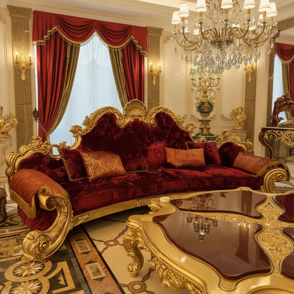 #European Style Luxury One Seat Living Room Sofa Solid Wood Frame Removable Customizable Carved Design Sponge Filled