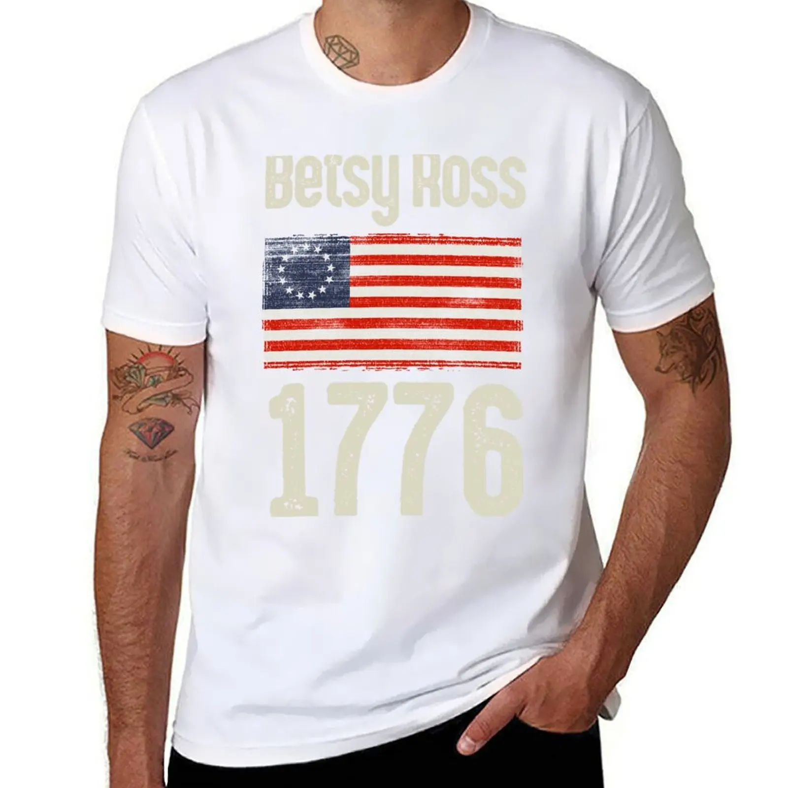 

Betsy Ross American Flag 1776 Vintage T-Shirt g man t shirts for men anime t shirts for man T-Shirt
