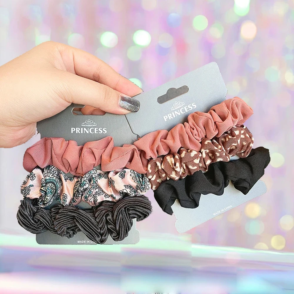 

3Pcs Silk Satin Scrunchies Set Ponytail Holder Hair Ties Solid Color Floral Hair Rope Hair Bands Women Girls Hair Accessories