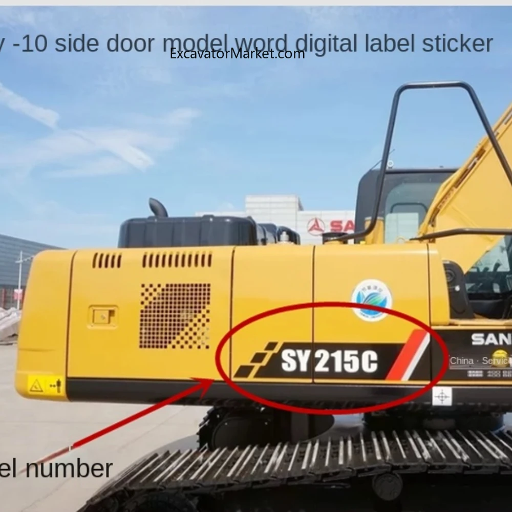 Excavator Accessories For Sany logo body sticker 60/75/155/215/235/245C/H-10 excavator full body sticker