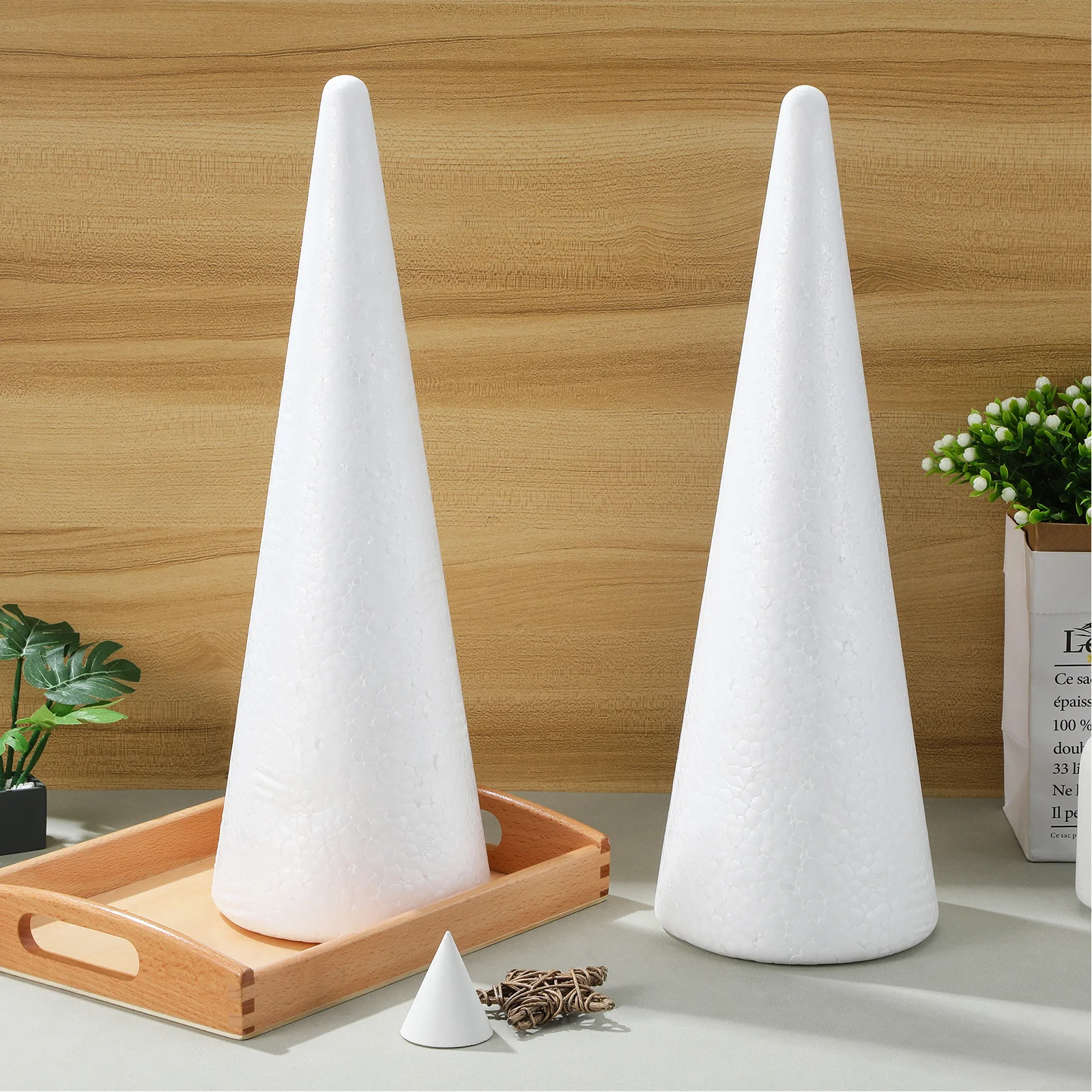 

2 pcs Foam Cones For Crafts Diy Craft Supplies For Christmas Tree Decor, Wedding Centerpieces, School Projects, Home Decoration