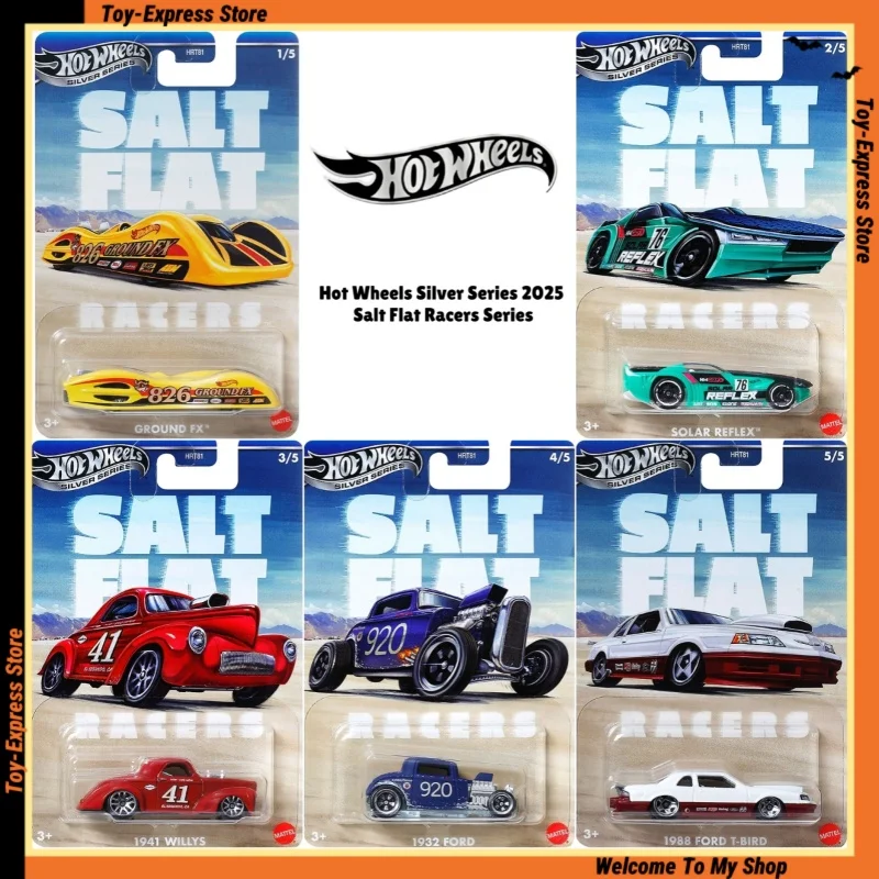 

Hot Wheels Silver Series 2025 Salt Flat Racers Series Hotwheels 1/64 Модель автомобиля Ford Коллекционная литая под давлением легкосплавная машина для мальчиков Детские игрушки