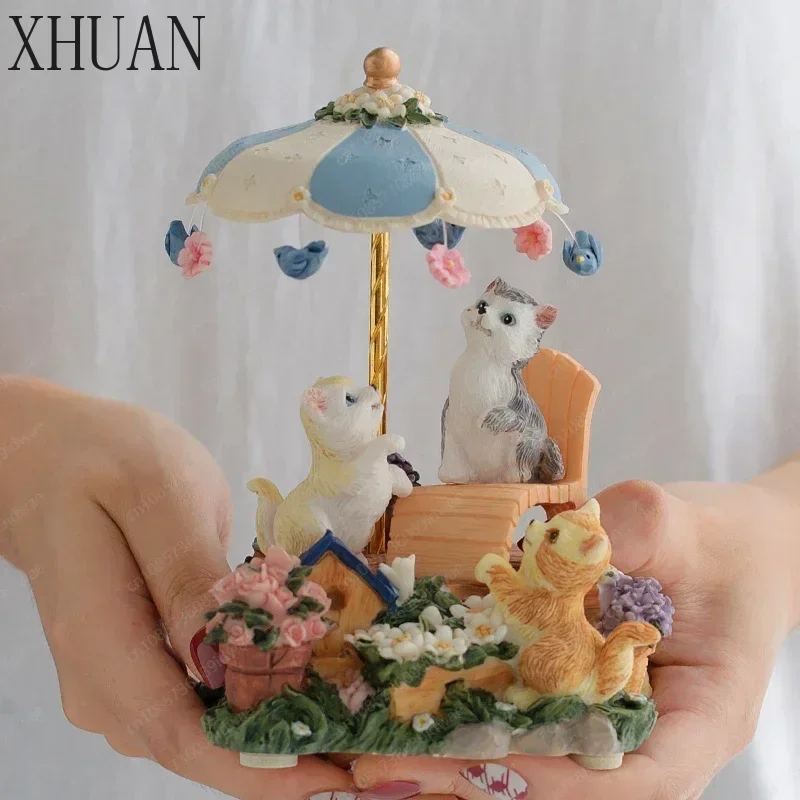 Kitten music box cute cartoon music box for girls, children, girlfriends, creative birthday gifts