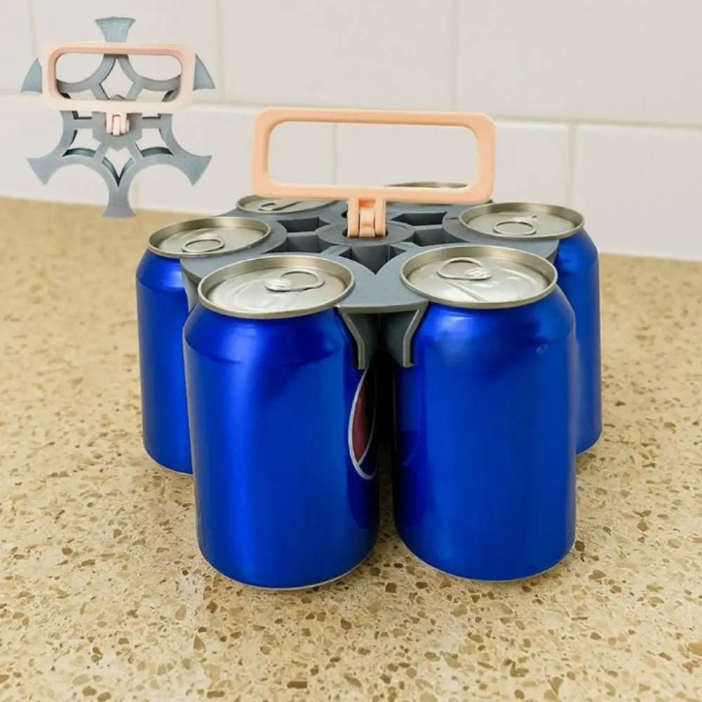 

Portable 6 Holes Jar Rotary Fixture Handheld Detachable Bottle Plastic Bracket Lightweight Drink Cans Fixed Bracket for Home