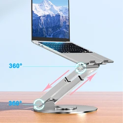 Soporte Laptop Stand for Desk with 360° Swivel Base Height Adjustable Portable Riser Holder for MacBook Pro 10-17inch Laptop