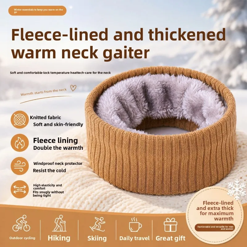 New Autumn Winter Velvet Scarf Warm Solid Color Style Versatile Pullover Scarf Neck Cover Thickened Soft Cozy
