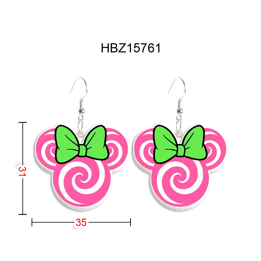 

Disney Mickey Head Lollipop Dessert Pendant Earrings Design Drop Earrings Transparent Acrylic Women Girl Jewelry Accessories