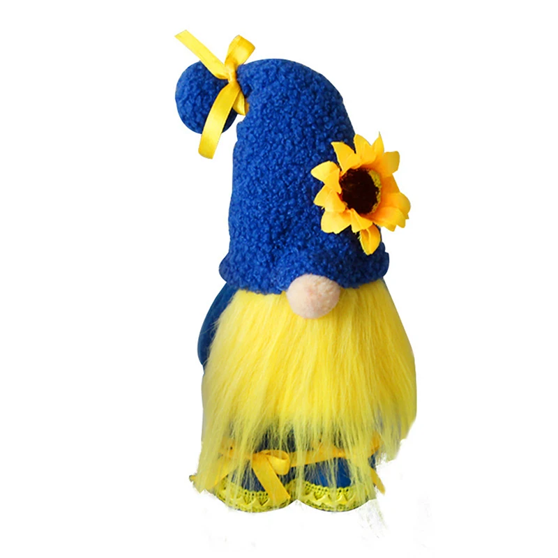 32cm Sunflower Gnome Yellow And Blue Gnome Ukraine Flag For Kids Gifts Spring Decorations Home Decorations Ornaments