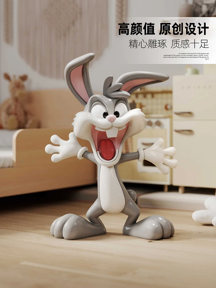 Home Decor Creative Haha Rabbit Statues Large Floor Decor Living Room Cartoon Animal Sculptures Art Ornaments Housewarming Gifts