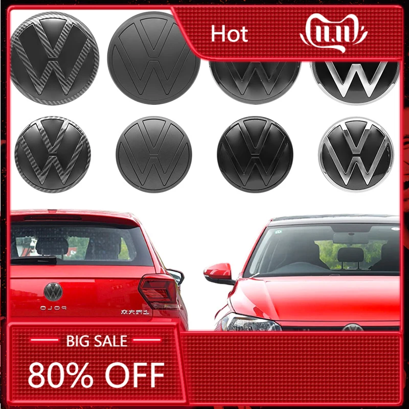 

Горячая новинка 2026: 2 шт. ABS-эмблемы (139 мм, 110 мм) для передней решетки и багажника Volkswagen Polo 6 (2019-2024)