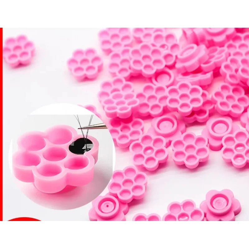 100/200/500Pcs Blooming Cups Grafting Fan False Eyelashes Lashes Rapid Bloom Sun Flower Eyelash ExtensionGlue Holder Makeup Tool