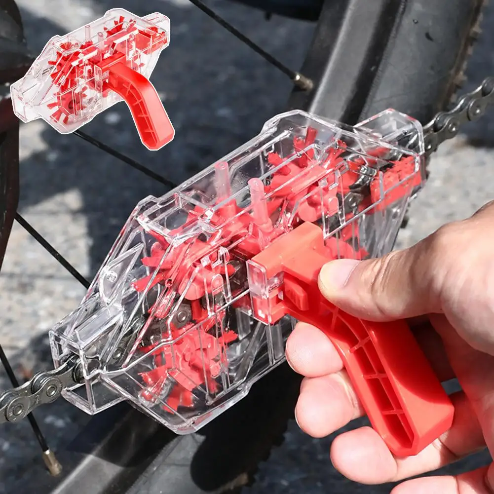 Bicycle Chain Cleaner Mountain Road Bike Transparent Visualization Immersion Chain Cleaner Oil Pollution Cleaning Tool