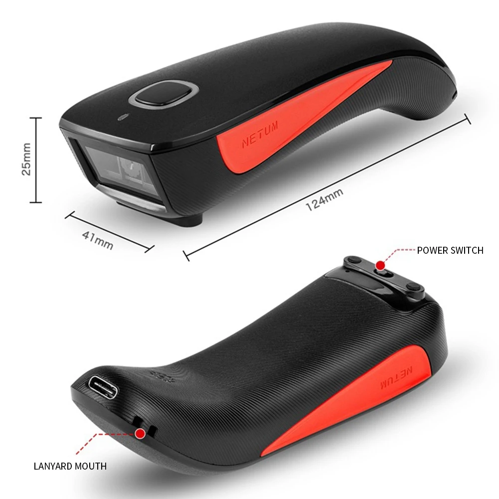 NEW NETUM C990 Bluetooth Wireless 2D Barcode Scanner Pocket QR Bar Code Reader PDF417 for Tobacco Garment Mobile Payment