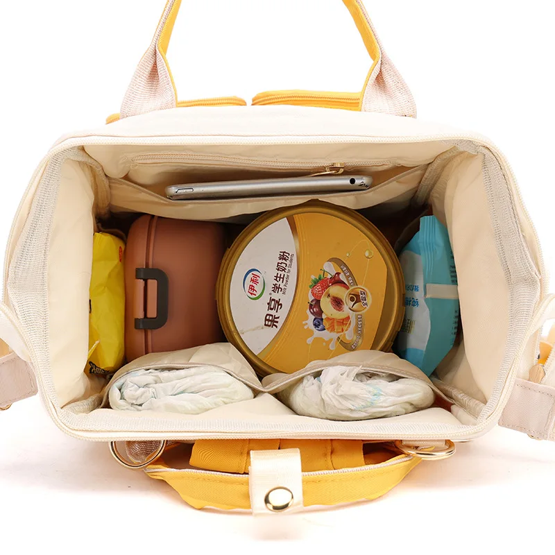 Cute small and fresh storage backpack large capacity fashion mother and baby bag light hand color backpack