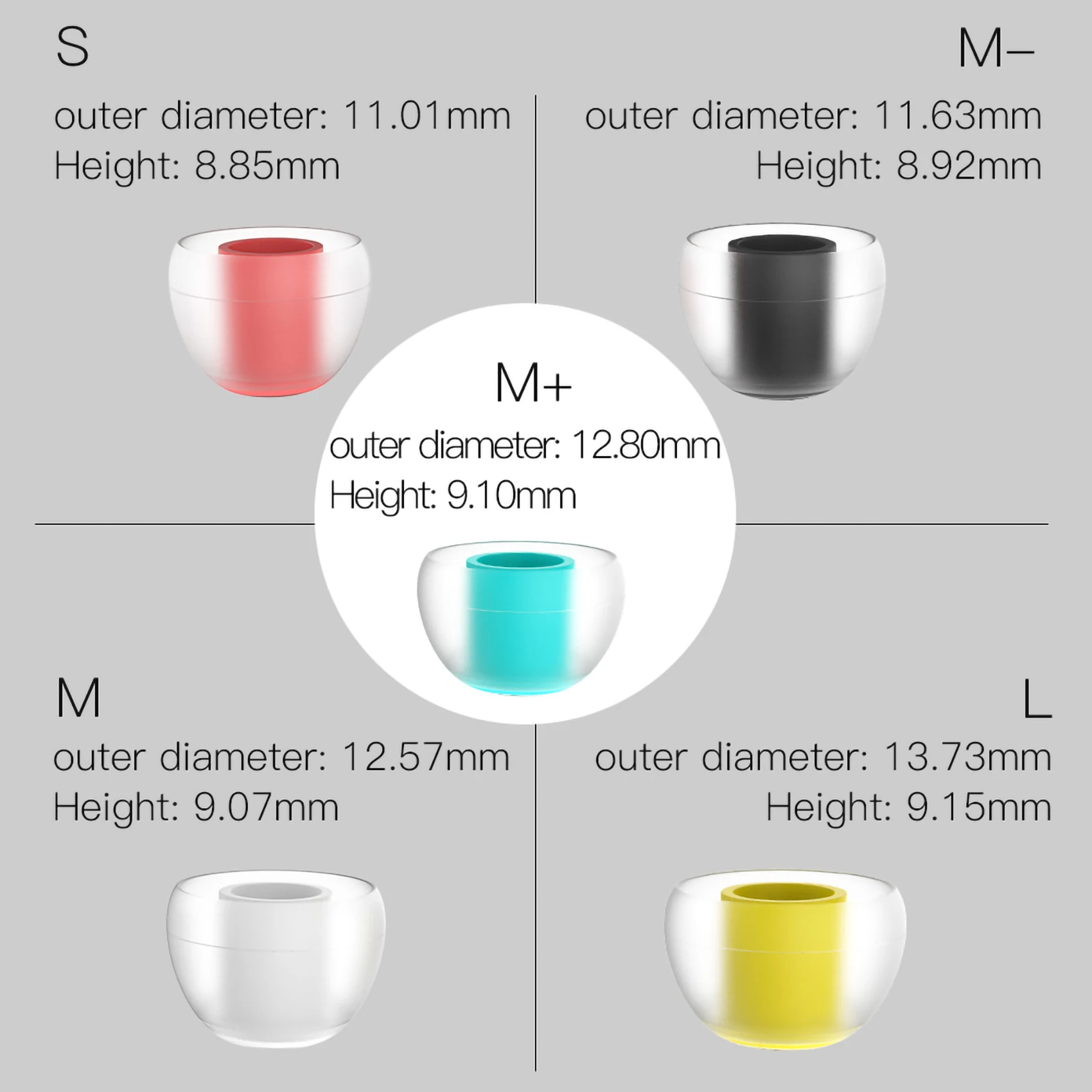 SIWRE 07 Silicone Eartips For Earphone Earbuds Noise Lsolating Upgrade Tips For Kz MOONDROP TRN TRUTHEAR IEMs view 3