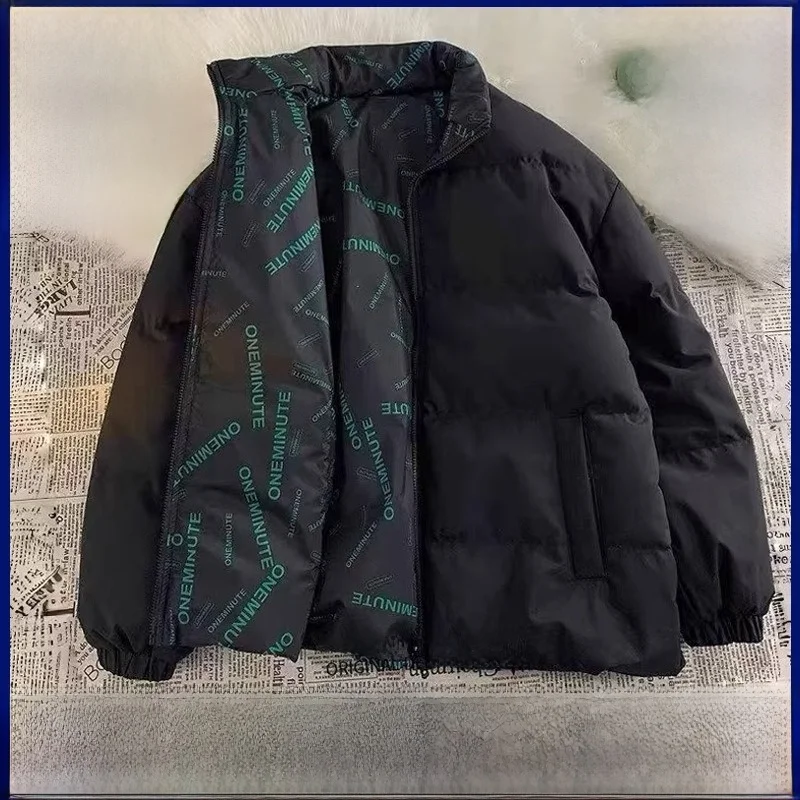 ملابس على الوجهين Thiened down Jaet للأزواج الرجال النساء شتاء دافئ Sli معطف القطن الشباب Faion ألياف البوليستر #3