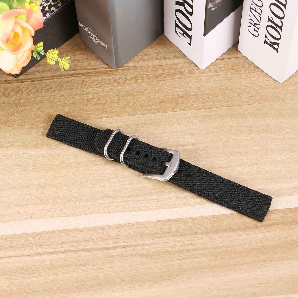 

Waterproof Canvas Watchband Black 20mm Comfortable Replacement Strap Fashion Durable Band for Men's Watches Canvas Watchband