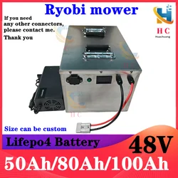 48V 50AH 80Ah 100Ah Lifepo4 lithium battery pack for Ryobi RM480e RM300e ZT480ex 300MV Zero Turn electric riding mower