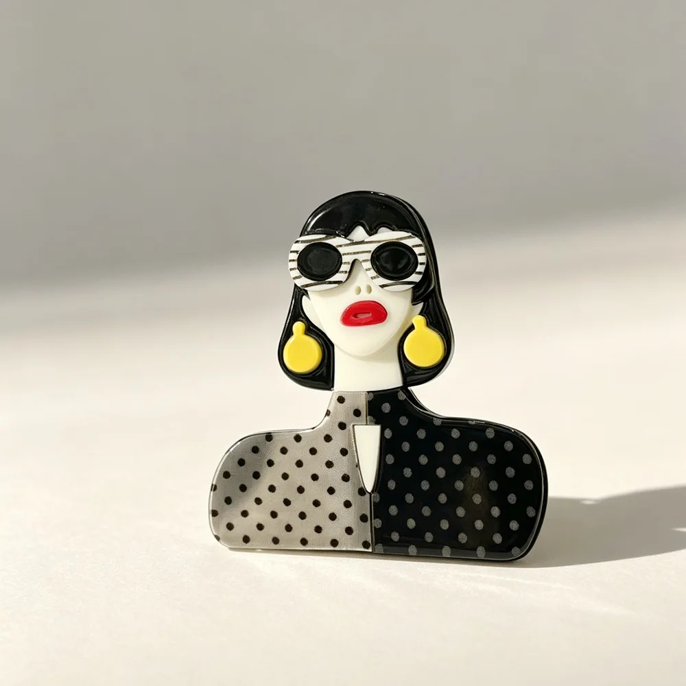 Modern Lady Pin Backpiece Acrylic Multi-layer Elegant Style Clothing Bag Accessories Jewelry