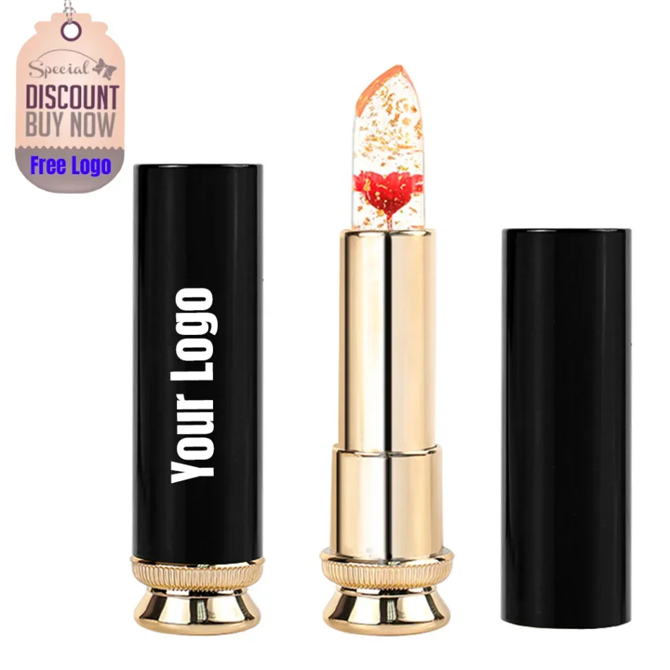 

Private Label Waterproof Long Lasting Moisturizing Temperature Colour Changing Flower Transparent Lipstick Custom Makeup