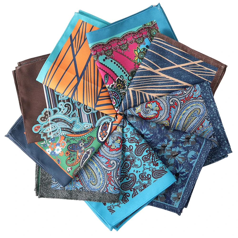 Tailor Smith Mens Hanky Pocket Square Flower Paisley Floral Reversible Handkerchief Wedding Party Gift Accessory  ﻿