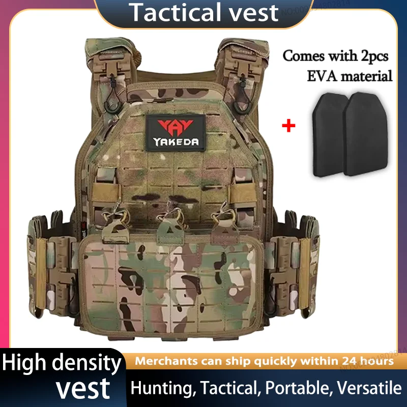 

YAKEDA 6094 Tactical Vest Military/LE Use 1000D Nylon Laser-Cut MOLLE Quick-Detach Lightweight Combat System