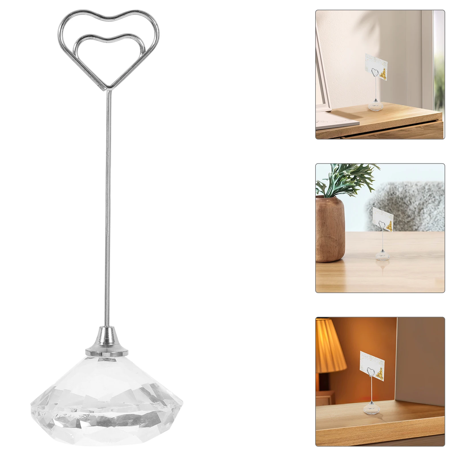 Photo Folder Decorative Table Number Stand Note Cute Desk Organizer Crystal Creative Card Holder