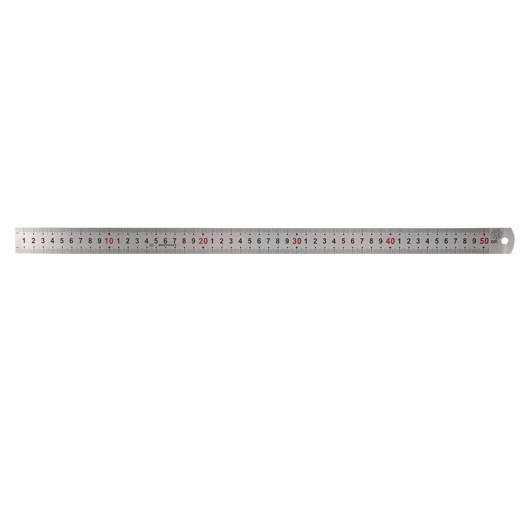 Double Side Scale Stainless Steel Straight Ruler Measuring Tool 50cm