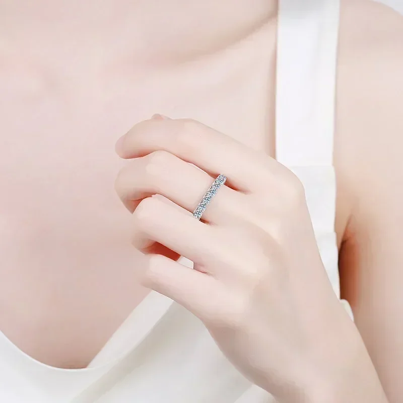

Luxury 2.1Carat Moissanite Female Rings Platinum PT950, VVS1 D Color Full Circle Wedding Ring for Women with GRA Certificate