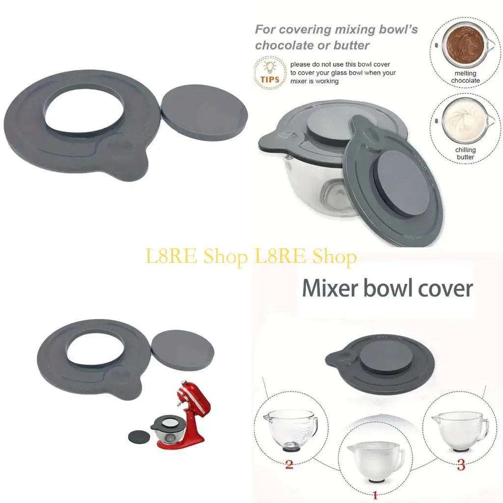 L8RE Stand Mixer Bowl Lid ملحق ملحق بسلان غطاء المطبخ أداة الخبز الملمس مناسبة لخلاطات 4.5QT-5QT