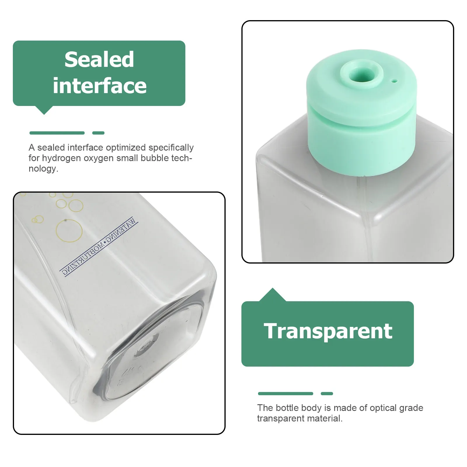Triple Chamber Hydrogen Facial Machine Replacement Clear Plastic Bottle Facial Beauty Device Part for Deep Pore Cleansing Oxygen