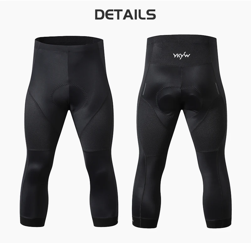 Ykywbike 3/4 radhose männer rennrad strumpfhose sommer radsport shorts fahrrad 3/4 hose pro team radfahren – Detail 2