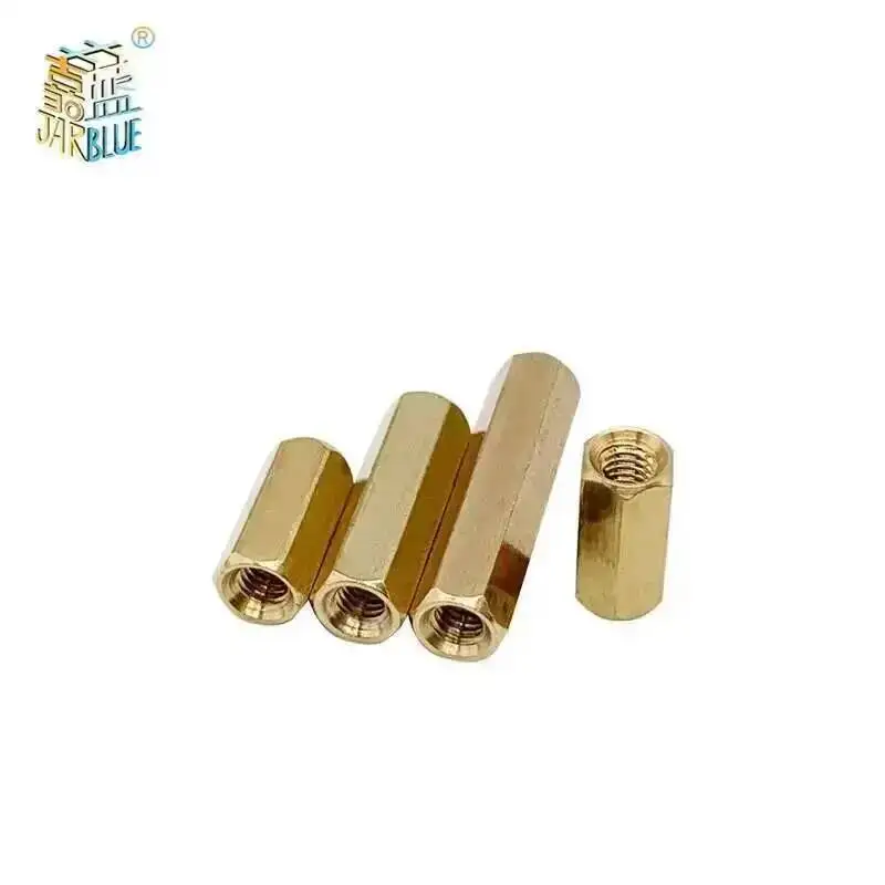 Espaciador de latón Hexagonal hembra a hembra, M2, M2.5, M3, M4, M5, 10 unidades por lote