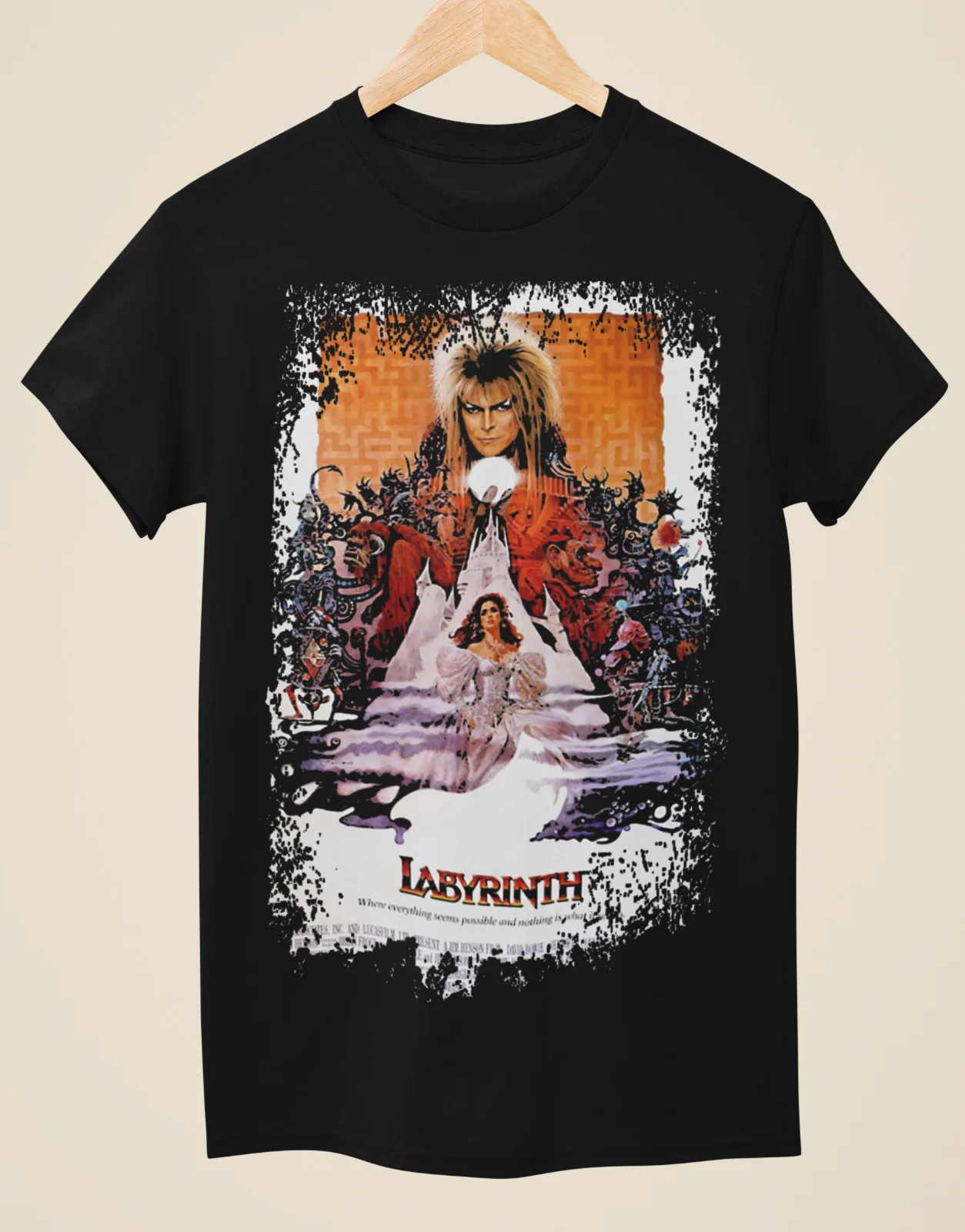 Labyrinth Movie Poster Inspired Black T Shirt