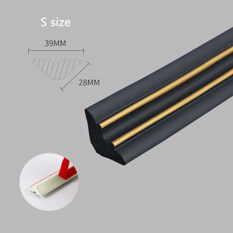 5M 3D Foam Wall Edge Strip Stickers Zelfklevende Waterdichte Plint Hoek Taille Lijn Plafond Rand Strip Home Decor